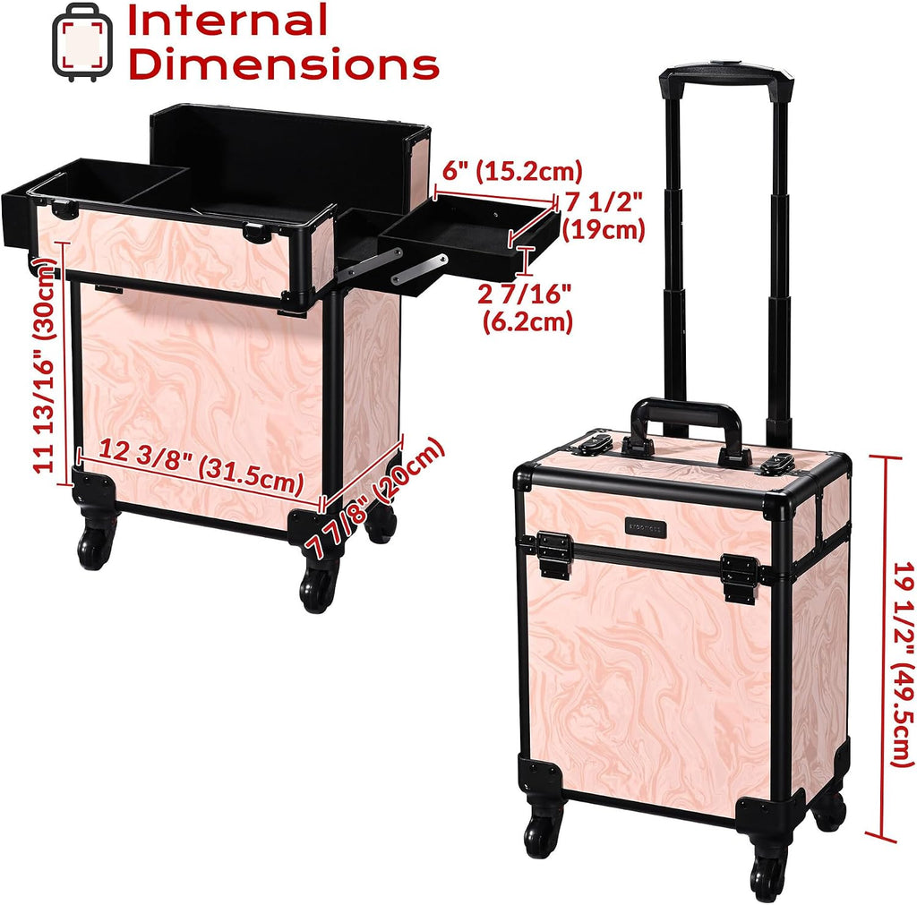 BYOOTIQUE 2-Piece Makeup Train Case Cosmetic Organizer Kit CB Dusk Artists