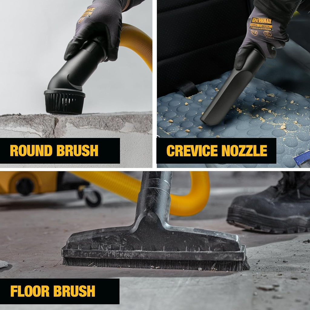 DEWALT 12 Gallon STEALTHSONIC Ultra Quiet Poly Wet Dry Vacuum, DXV12P-QTA Powerful Suction Noise Reduction Vac, 5.5 Peak HP Shop Vacuum for Jobsite/Workshop, Reduce Motor Noise