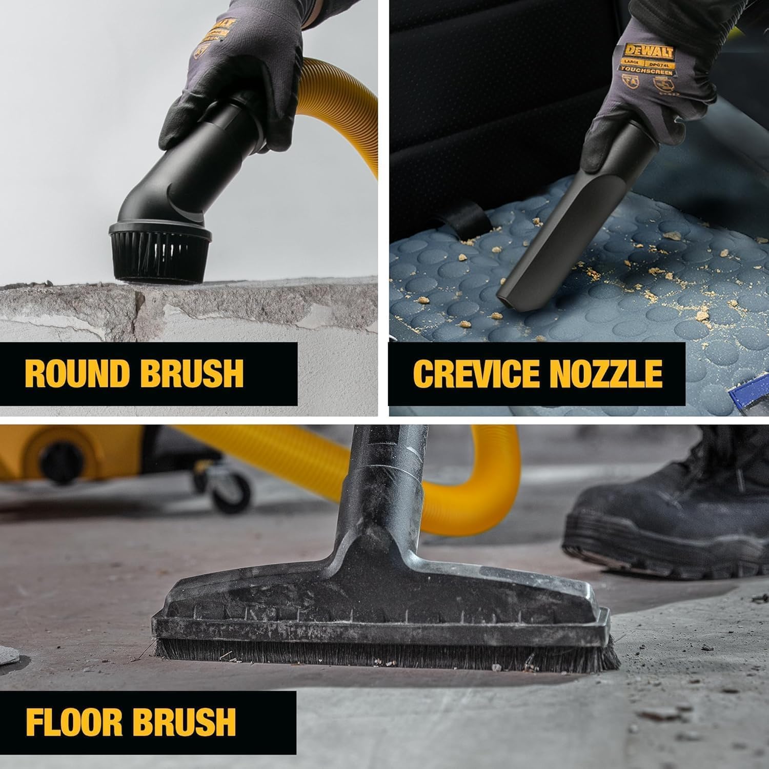 DEWALT 12 Gallon STEALTHSONIC Ultra Quiet Poly Wet Dry Vacuum, DXV12P-QTA Powerful Suction Noise Reduction Vac, 5.5 Peak HP Shop Vacuum for Jobsite/Workshop, Reduce Motor Noise