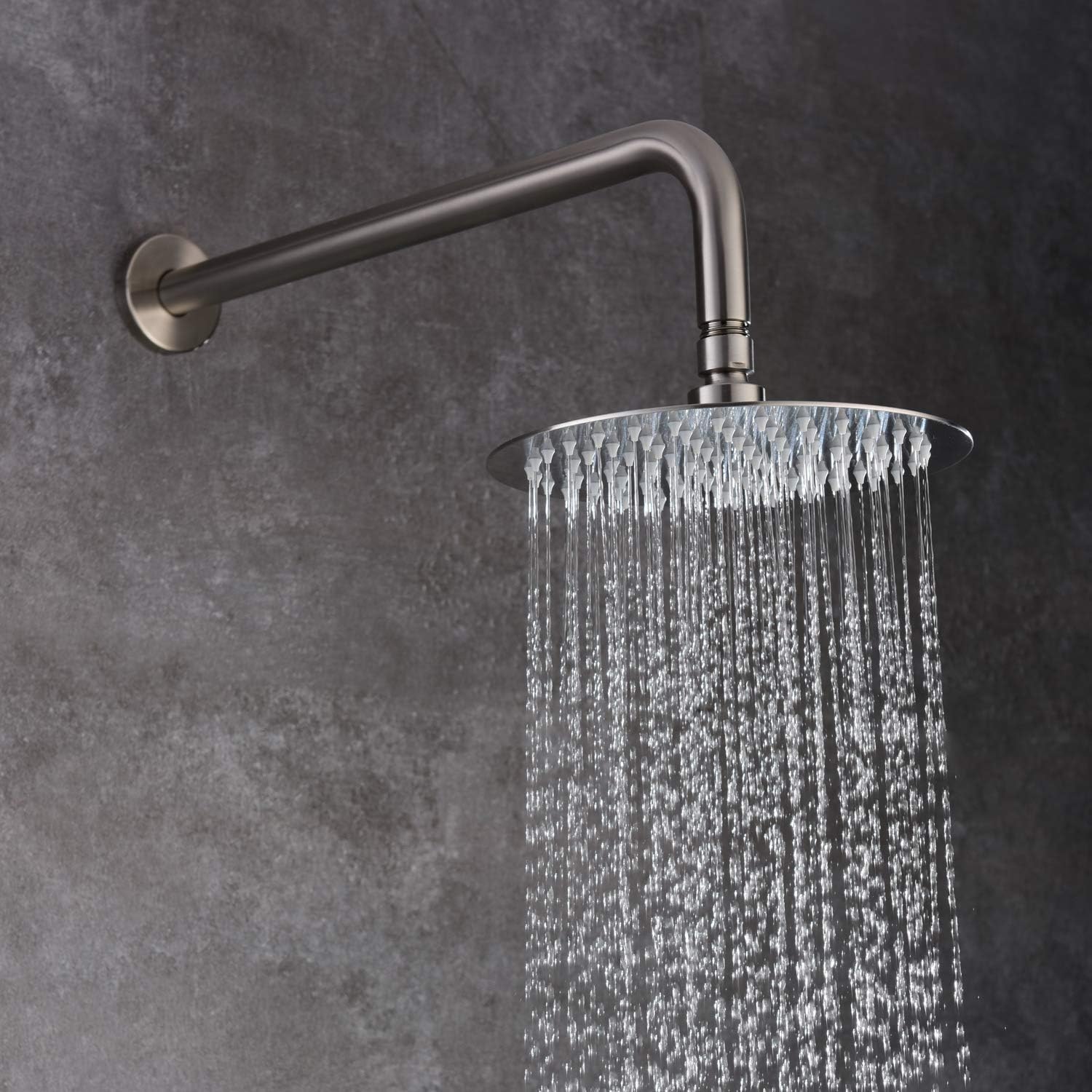 Tub and Shower Faucet Set 3 Handle with Valve Brushed Nickel High Flow Waterfall Tub Spout and Rain Shower Head SUMERAIN