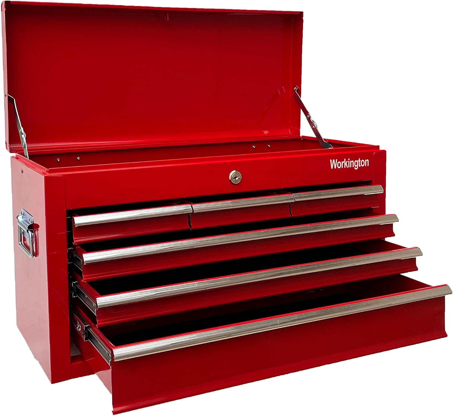 Workington Portable Metal Tool Chest with 6 Drawers, 24' 6-Drawer Tool Chest Cabinet with Ball Bearing Drawer Slides, Steel Tool Storage Box Organizer 4005 Red