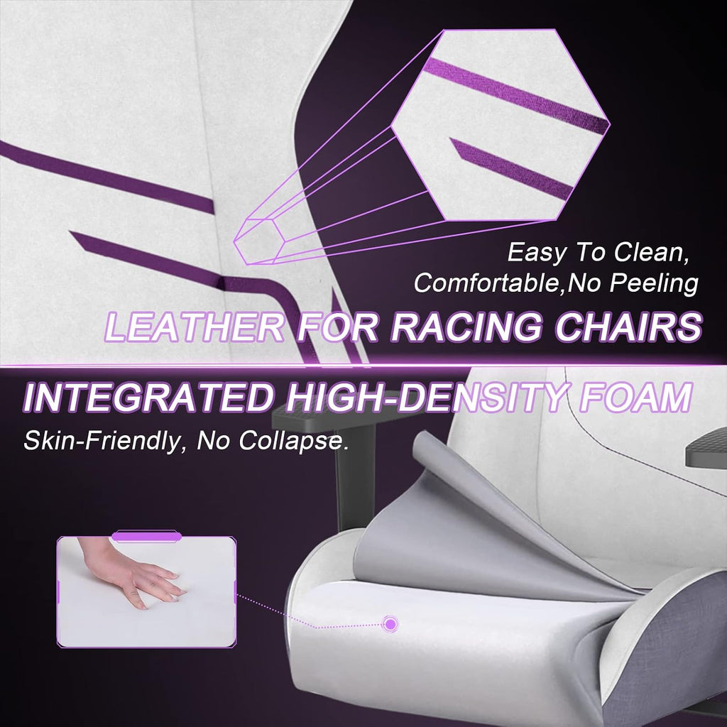 KARNOX Gaming Chair Ergonomic Computer Chair Lumbar Support Office Chair Adjustable Big Tall Reclining Desk PC Chair with Armrest and Headrest for Adults Comfortable Racing Chair (Purple)
