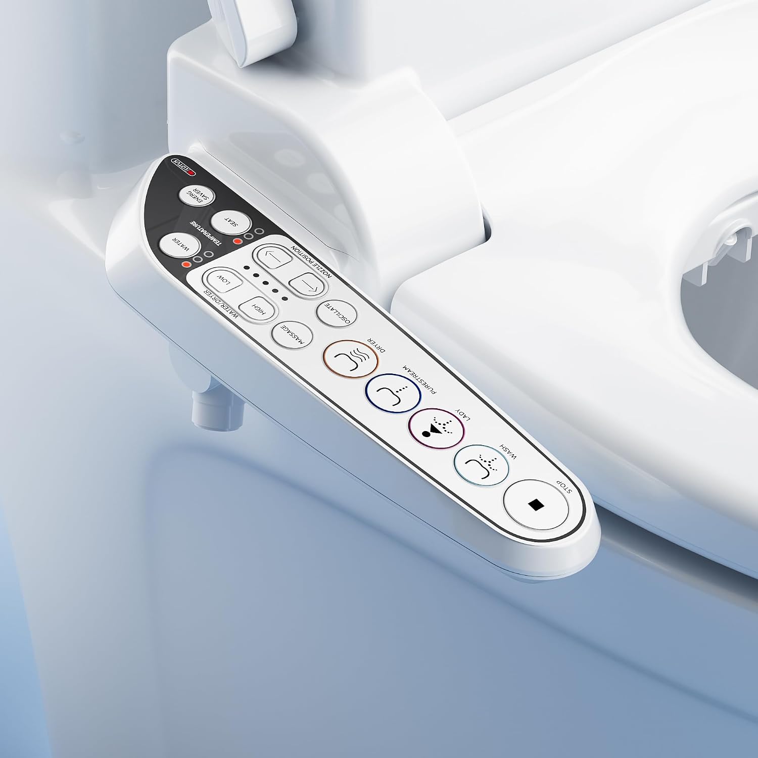 Lotus Bidet Seat ATS-909 Round with Enema Wash (Purestream) for constipation relief, Heated Seat, Multi Modes Wash, Air Dryer, Deodorizer, Easy DIY Installation, Made in Korea