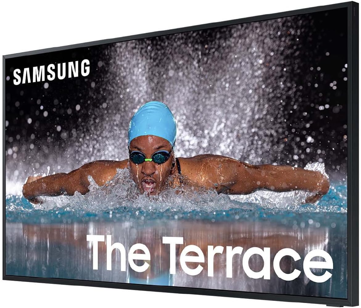 SAMSUNG 55-Inch Class Neo QLED 4K The Terrace Partial Sun, Quantum HDR+ (QN55LST7DAFXZA, 2024 Model) + SAMSUNG 55-Inch The Terrace Outdoor Smart TV Dust Cover with Protective Lining, VG-SDCC55G