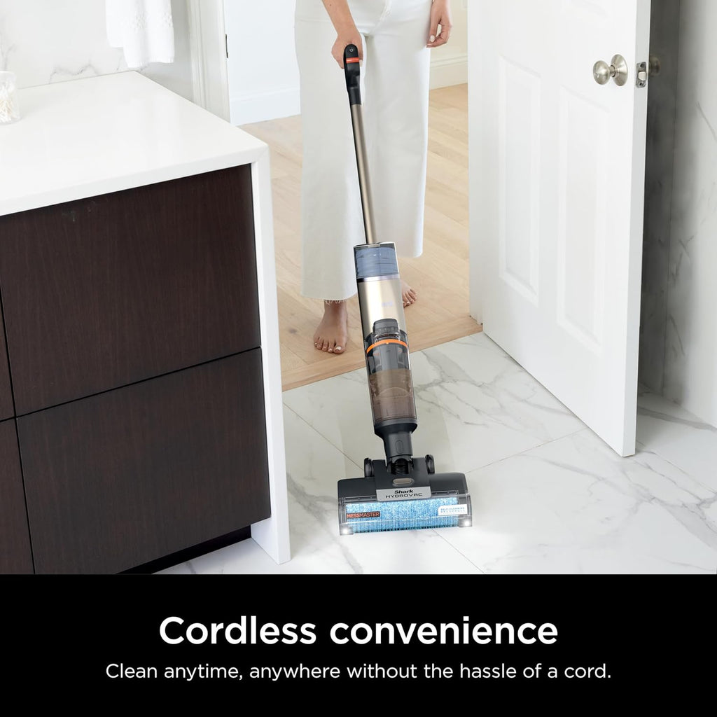 SHARK WD261 HydroVac MessMaster Heavy Duty 3-in-1 Cordless Self-Cleaning Multi-Surface Cleaner, LED Headlights, Lightweight, Powerful Suction, for Hard Floors & Area Rugs, Stone (Renewed)