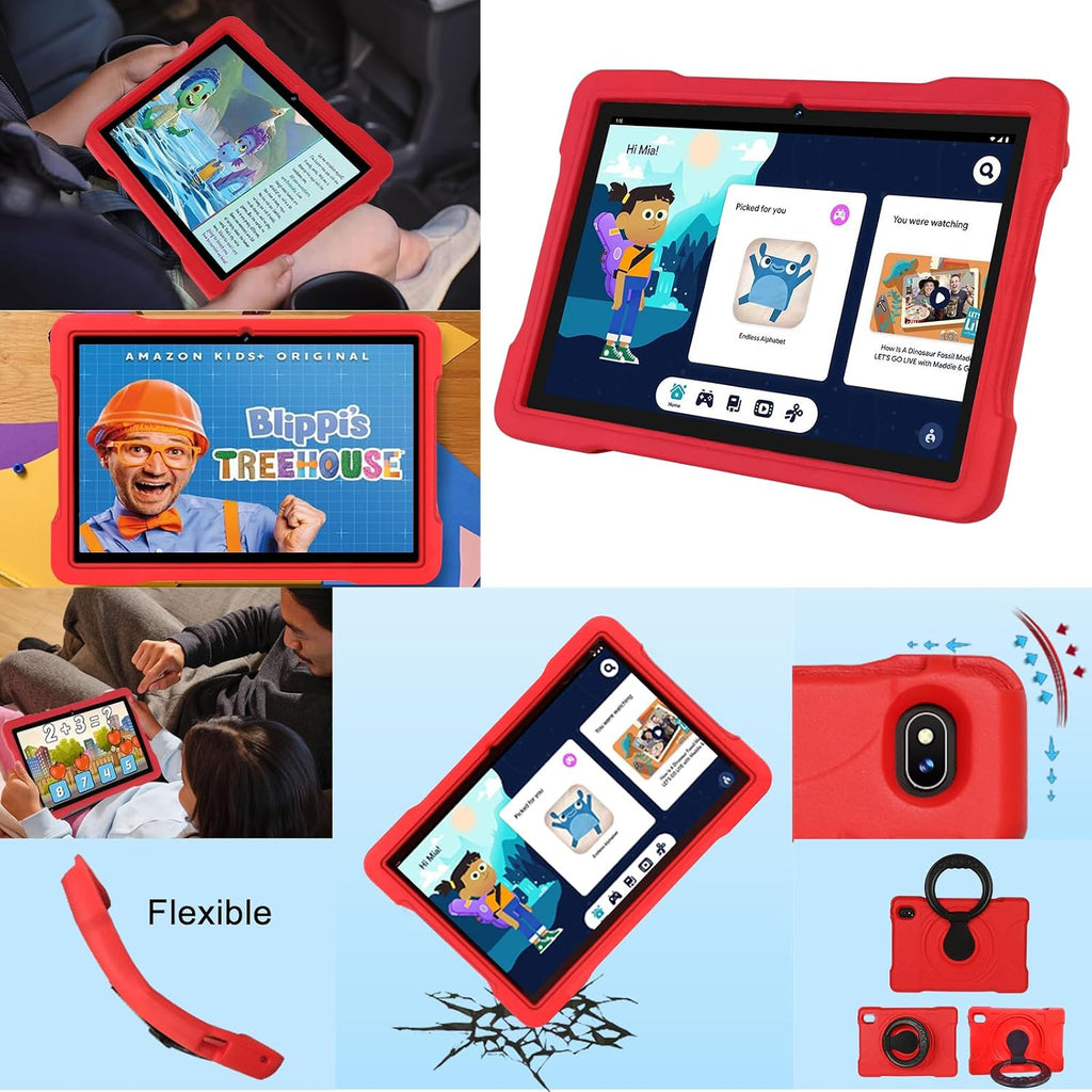 2024 Newest Tablet 10 Inch 12GB RAM+128GB ROM(1TB TF) Tablet Family/Tablet Kids, Andorid 13 GMS, WiFi 5G+2.4G, Cores 2.0Ghz, Bluetooth 5.0, 6000mAh, 8+5MP, Kids Space, Play Store, con EVA Case - Black
