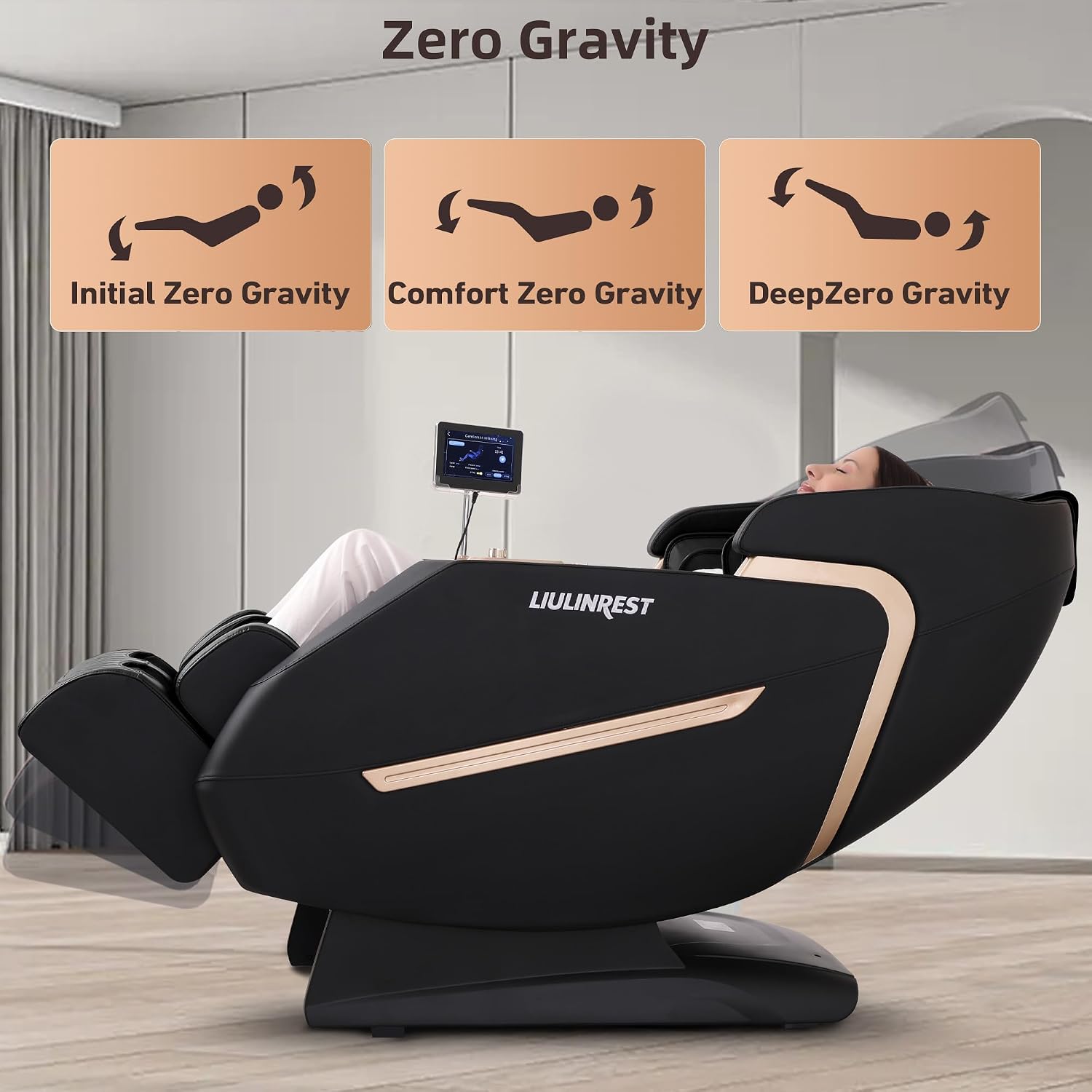 2026 4D Massage Chair Full Body, Zero Gravity Massage Chair with SL-Track & Heating, Massage Shiatsu Recliner Chair with Smart Voice Control, Touchable Screen, Airbags, Foot Rollers (BLACK)