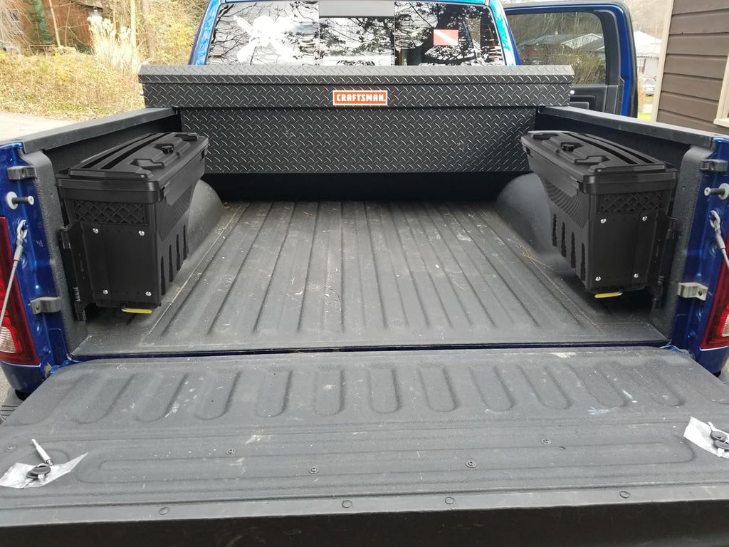 POETRYXIAO Lockable Truck Bed Storage Box with Password Padlock for 2019-2023 Dodge Ram 1500 2500 (No Fit 1500 Classic Model),Waterproof ABS Wheel Well Tool Box 6.6 Gal/25 L (Drivers Side)