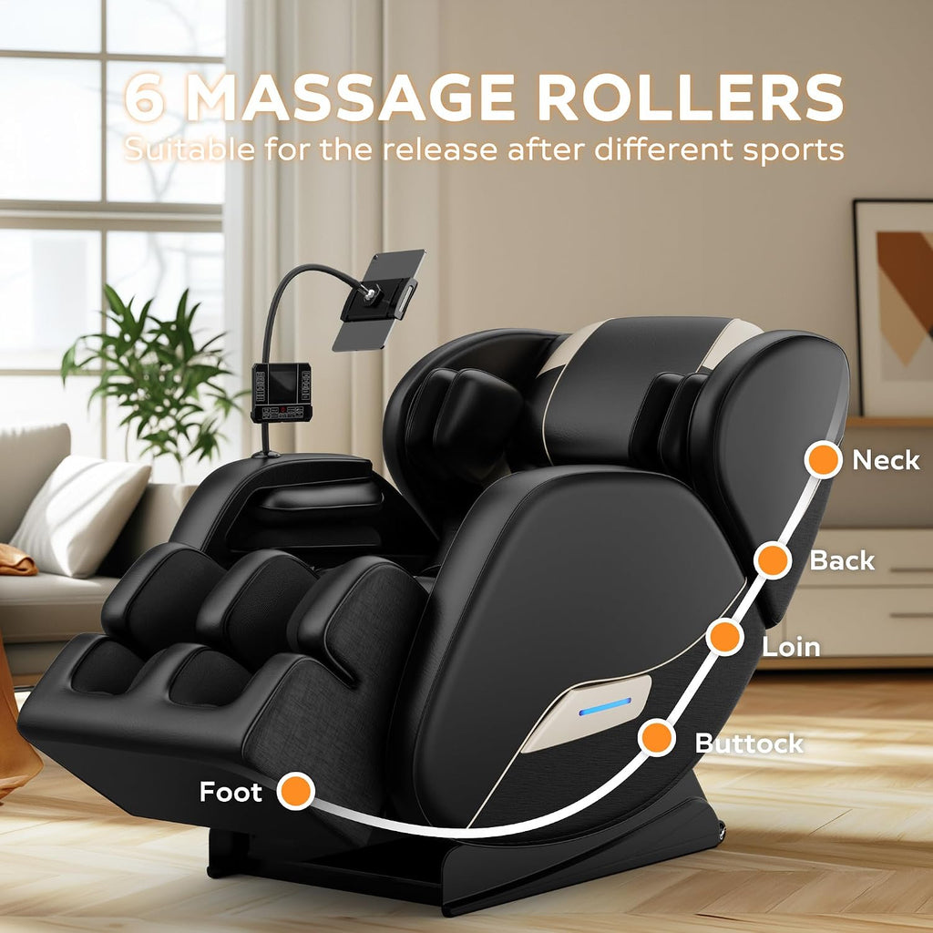 2026 Massage Chair Full Body, Zero Gravity SL-Track Shiatsu Massage Recliner Chair with Body Scan, 6 Fix Point Rollers,Airbags,Deep Yoga Stretch, Heating Function