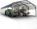 20x26 FT Heavy Duty Carport Garage with Structural Reinforcement | 2-Car Metal Shelter | Galvanized Steel Roof| Ground Anchors | Snow/Wind Resistant | Fits Trucks, RVs, Pickups, Boats, Tractors, SUVs