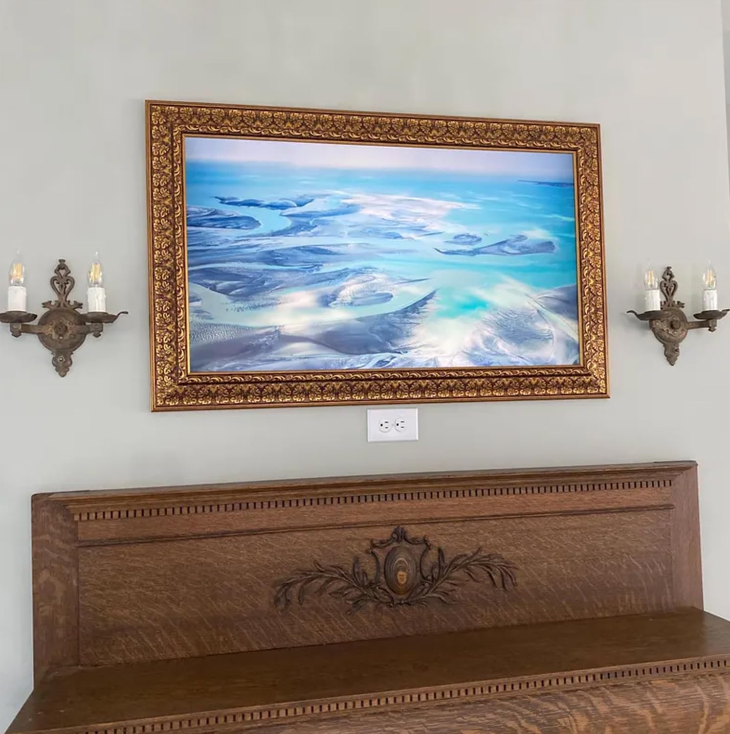 Antique Gilded Walnut 50' TV frame - Compatible ONLY with Samsung The Frame TV (Fits 2021-2026 models, model codes: 50LS03A/B/C/D/FA/HE)