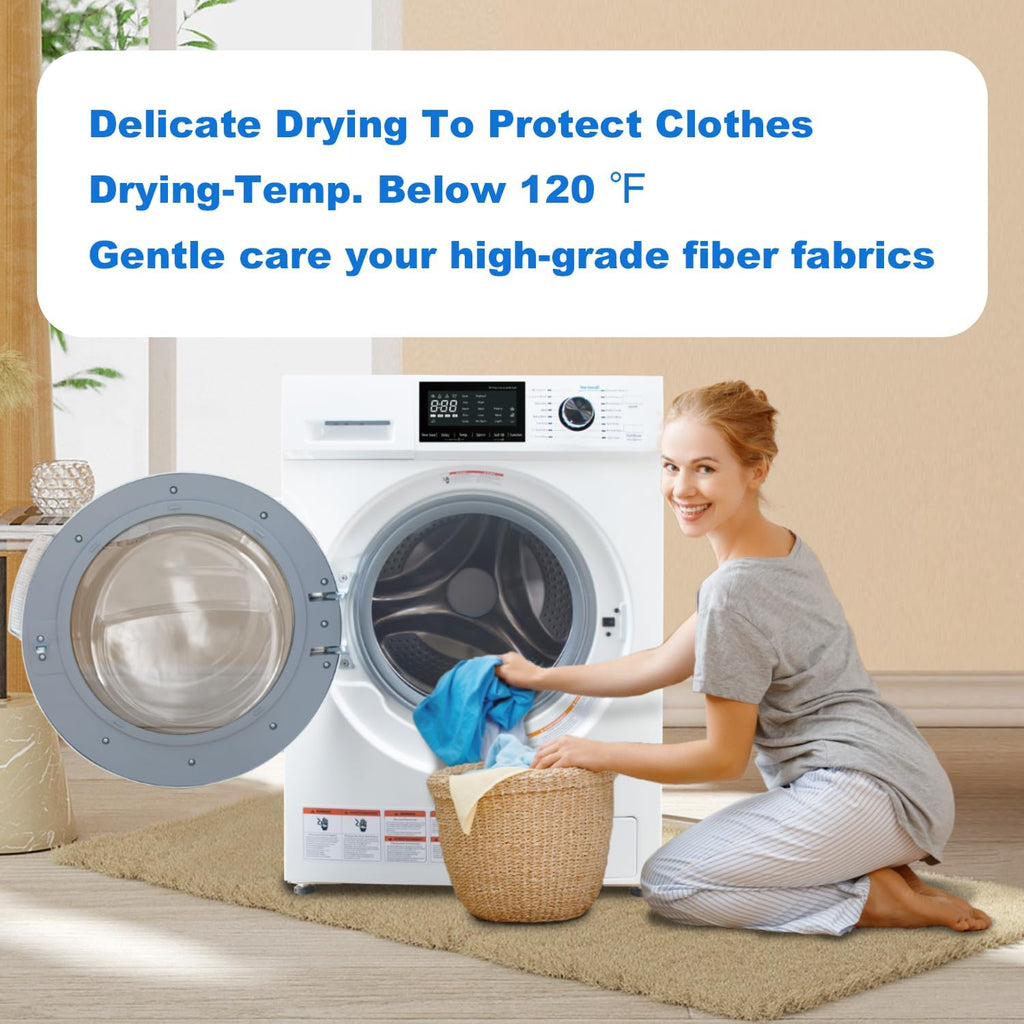 All-In-One Washer Dryer Combo 2.7 cu.ft, 24 inch Ventless 2-In-1 Washing Machine And Dryer Compact For Apartment Dorm RV, 26.7 LBS Load Smart With 16 Laundry Program 1400RPM