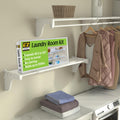 EZ Shelf Expandable Laundry Room Shelves Over Washer and Dryer - 2 Shelves (Expands 63.3 to 120') - 1 With Hanging Rod - White - Laundry Room Organization
