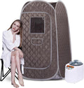 Smartmak Portable Steam Sauna, Full Body Personal Home Spa, Foldable Saunas Tent with 3L & 1000W Large Steam Generator, 9 Levels Remote Control, Upgraded Chair Included for Relaxation (DarkGrey)