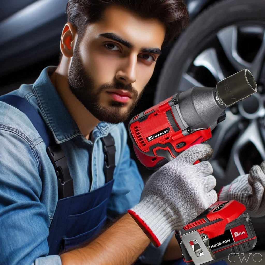 NEW! 20-Volt Lithium-Ion Cordless Combo Kit (Complete Power Tool Bundle) with 20V Brushless Cordless 3/8 in. 3-Speed Impact Wrench, 5Ah Lithium Ion Battery & Rapid Charger - Fits All BAUER 20V Tools