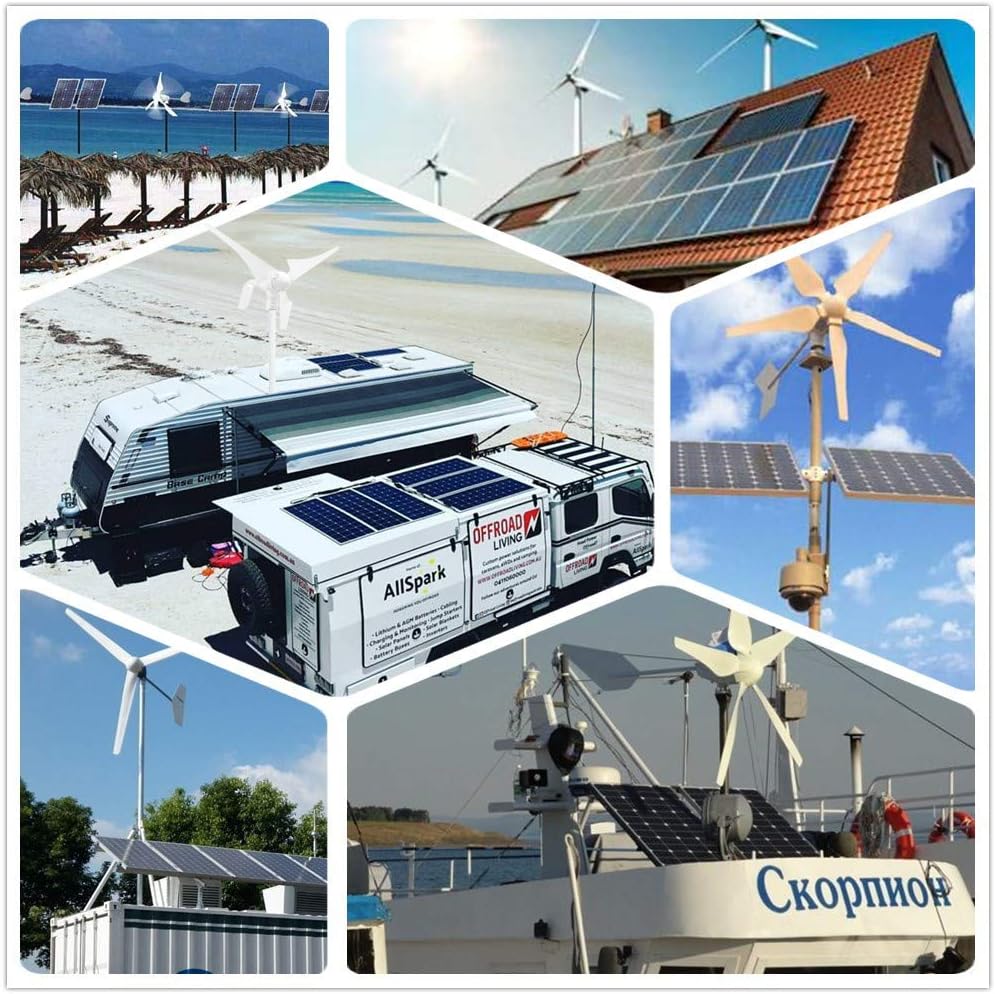 3000 Watt Solar Wind Kit Off Grid System 48V Battery Charger :20pcs 100W Mono Solar Panel + 1000W Wind Turbine Generator + 40A MPPT Charge Controller + 3000W Inverter Peak 6000W