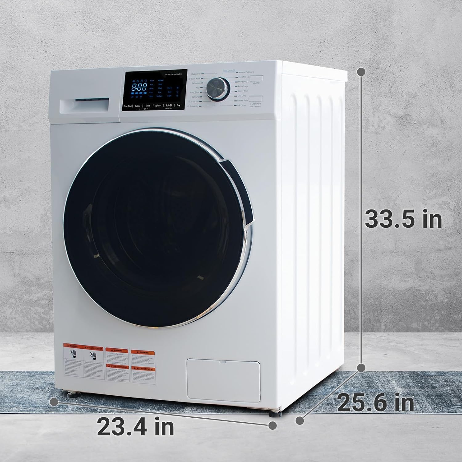 2.7 Cu.Ft All-in-One Washer and Dryer Combo, 24' Front Load Ventless Washer Dryer with 26.5 Lbs Loading Capacity, Compact Size, LED Display, Child Lock, White