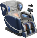 FURNIMAT 2026 Massage Chair Full Body, Zero Gravity Massage Chair with 10 Fix Rollers, Airbags, Heating, Foot Massage, Auto Modes, Bluetooth Speaker, Smart Screen Controller(Leather Blue)