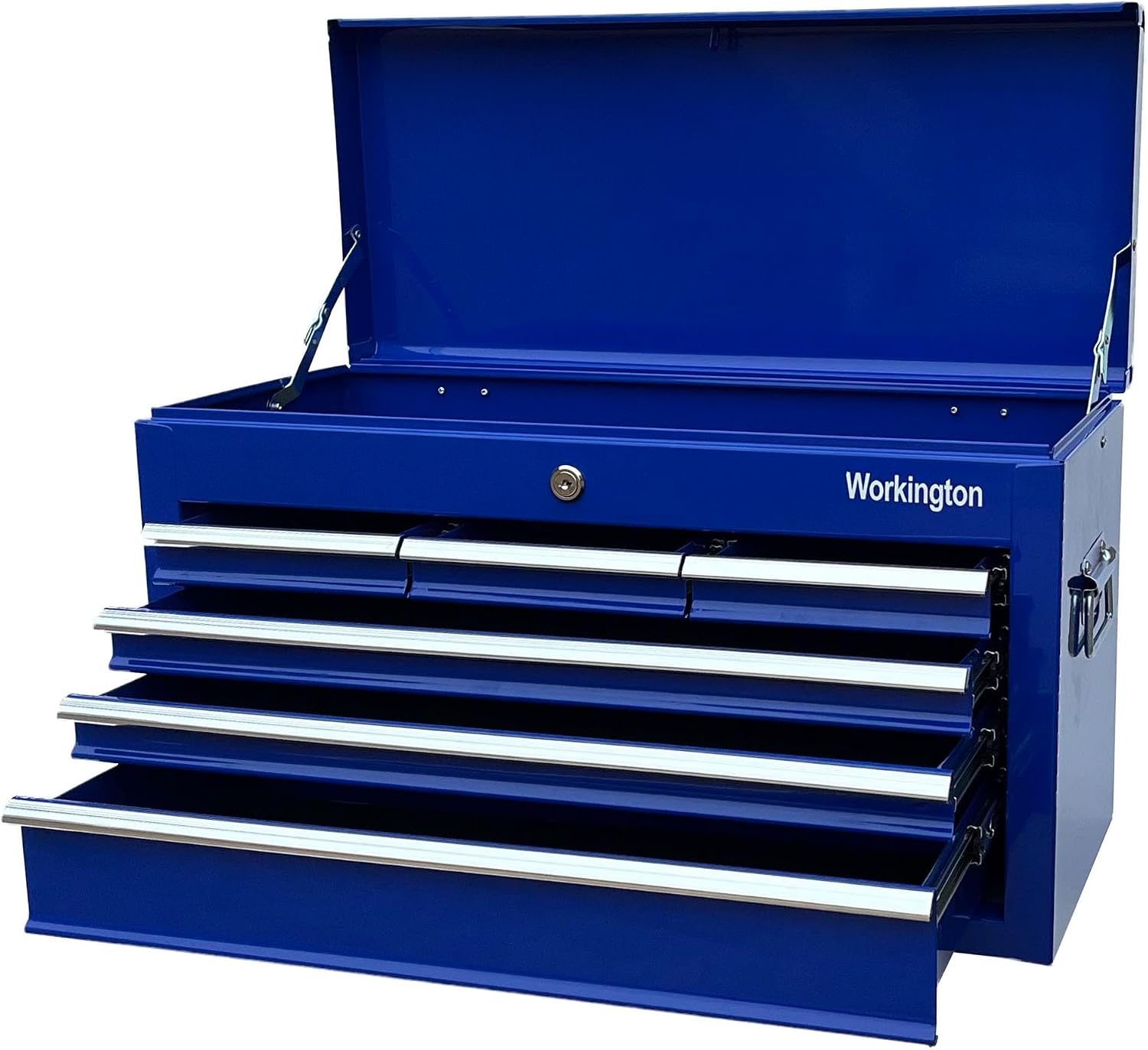 Workington Portable Metal Tool Chest with 6 Drawers, 24' 6-Drawer Tool Chest Cabinet with Ball Bearing Drawer Slides, Steel Tool Storage Box Organizer 4005 Blue