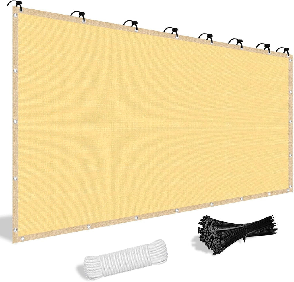 Shade&Beyond Customized Size 12' X 20' Shade Cloth with Grommets, 90% UV Protection Pergola Shade Cover Mesh Tarp Sun Screens for Patio GN09, Sand