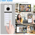 Wired Apartment Video Doorbell Intercom System,4 Units Touch Screen WiFi Monitor,Wireless Video Door Phone Kit,Indoor Outdoor Support Monitoring,Unlocking for Home Vally (7 inch White Monitor)