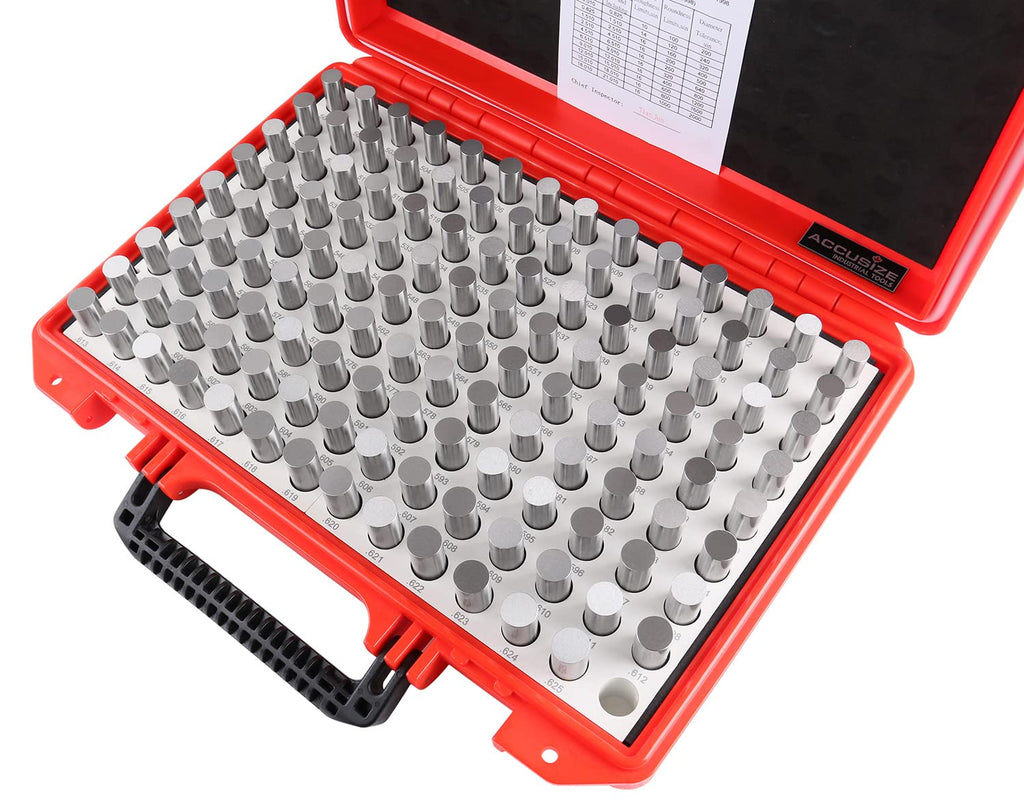 Accusize Industrial Tools 0.501'' to 0.625'' Minus Class Zz Pin Gauge Set, 125 Pcs/Set, 2'' Overall Length, M3(-)