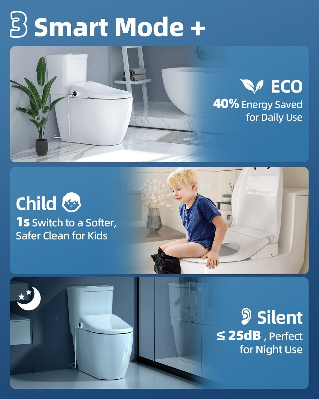Electric Bidet Toilet Seat, Heated Toilet Seat Elongated with Instant Warm Water & Dryer, Feminine & Front Rear Wash, Wireless Remote, Self-Clean Nozzle, Slow Close Lid, Upgraded Silent ECO Child Mode