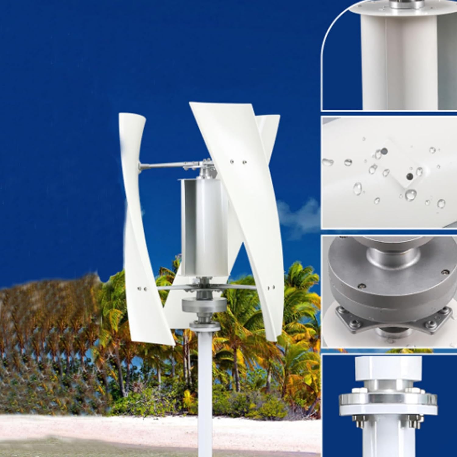 Vertical Low Noise Wind Power Generator 3000W-6000W 3 Phase 12V 24V 3 Blades Wind Generator Windmill with MPPT Controller for Home Street Lamps