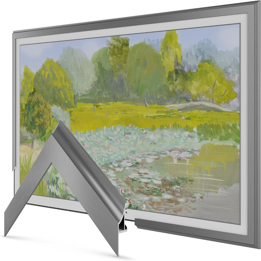 Graphite Scoop 50' Alloy Deco TV Frame - Compatible ONLY with Samsung The Frame TVs (Fits 2021-2026, LS03A, LS03B, LS03C, LS03D, LS03FA)