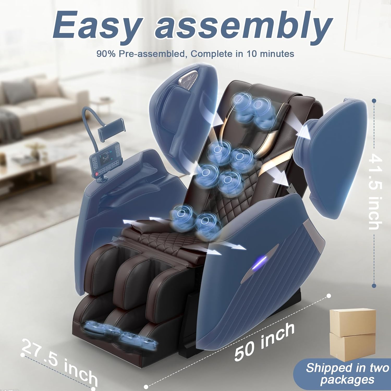 2026 Massage Chair Full Body, Zero Gravity Massage Chair with 16 Fix Rollers, Auto Massage Program, Foot and Calf Massage, Recliner Chair with Heating, Touch Screen Controller, Bluetooth Speaker
