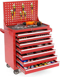 Rolling Tool Chest with Wheels, 7 Drawers Tool Storage Cabinet, Portable Metal Tool Box Organizer with Lock, Tool Cart on Wheels Toolbox Workbench for Garage, Workshop, Warehouse(Required Assembly)