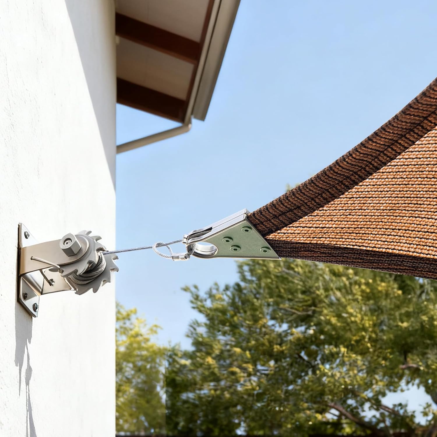 ColourTree Super Ring 12' x 20' Brown Customized Size Sun Shade Sail,Commercial Grade UPF50 Canopy Structure, Reinforced Corners & Edges, 260 GSM Fabric Heavy Duty -5 Years Warranty