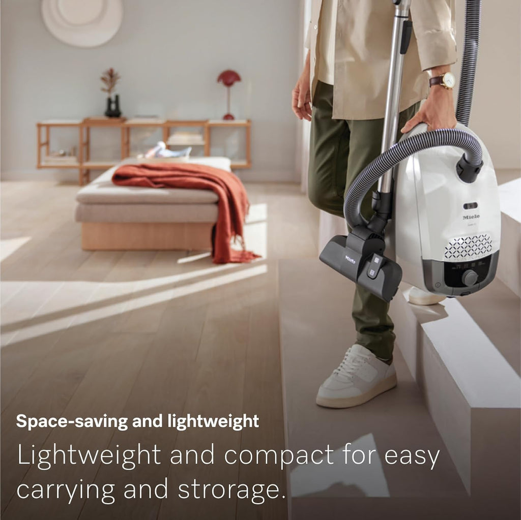 Miele Guard S1 Bagged Canister Vacuum Cleaner with AirClean Filter and FiberTeQ Universal Floorhead, Lightweight & Compact Design, Nordic Blue – 12752460