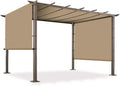 10' x 8' Universal Pergola Shade Cover with Grommets Weighted Rods, Sun Shade Cloth Outdoor Canopy Replacement Cover, Patio Awning for Porch, Backyard, Gazebo, Garden, Sand