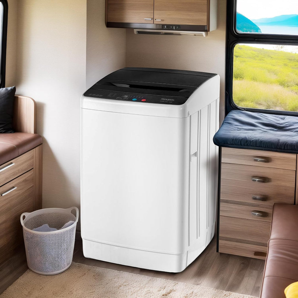 Bonnlo 30LBS Fully Automatic Washer, 2 in 1 Portable Washing Machine, Top Load Washer and Spin Dryer Combo with Drain Pump, 8 Washing Programs & 8 Water Level for Home, Apartment