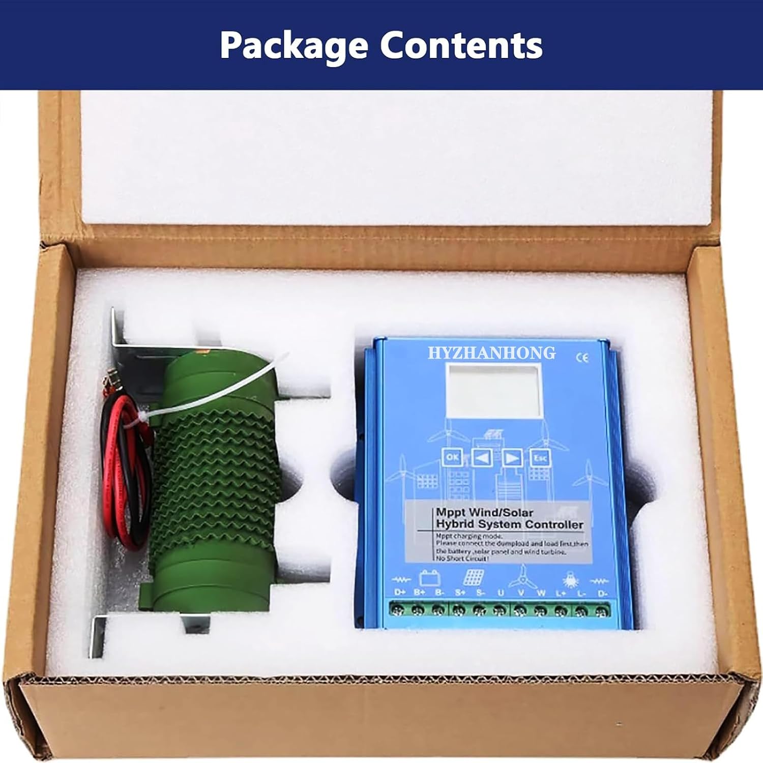 1500W-3000W Wind Solar Hybrid System MPPT Charge Controller with Dump Load Wind Turbine Generator Solar Panel 12V 24V 48V Auto Regulator,12v