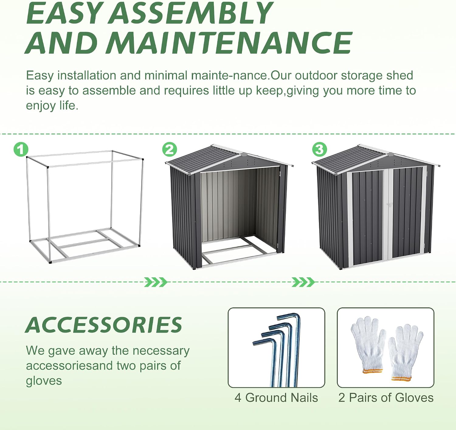6 x 4 FT Metal Outdoor Storage Shed,Backyard Garden Tool Shed– Lockable Door, Waterproof Sloped Roof, Reinforced Galvanized-Steel Frame, Multi-Purpose Garden Shed for Backyard, Patio & Lawn