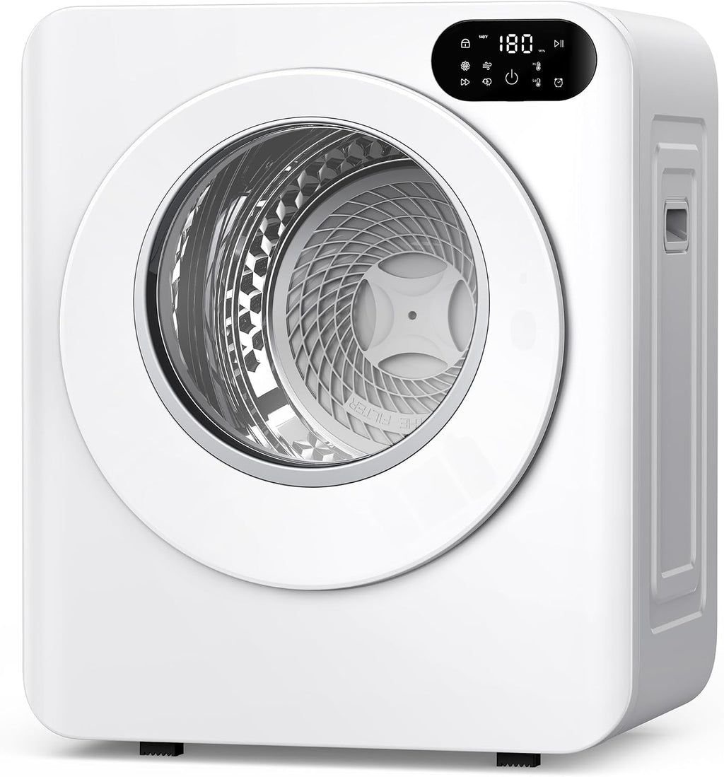 Euhomy 1.5 Cu.Ft Portable Dryer, 850W Clothes Dryer with Stainless Steel Drum, 4 Functions, LED Control Panel, 120V Portable Dryers for Laundry, Suitable for Apartments, Dorm, RVs, White