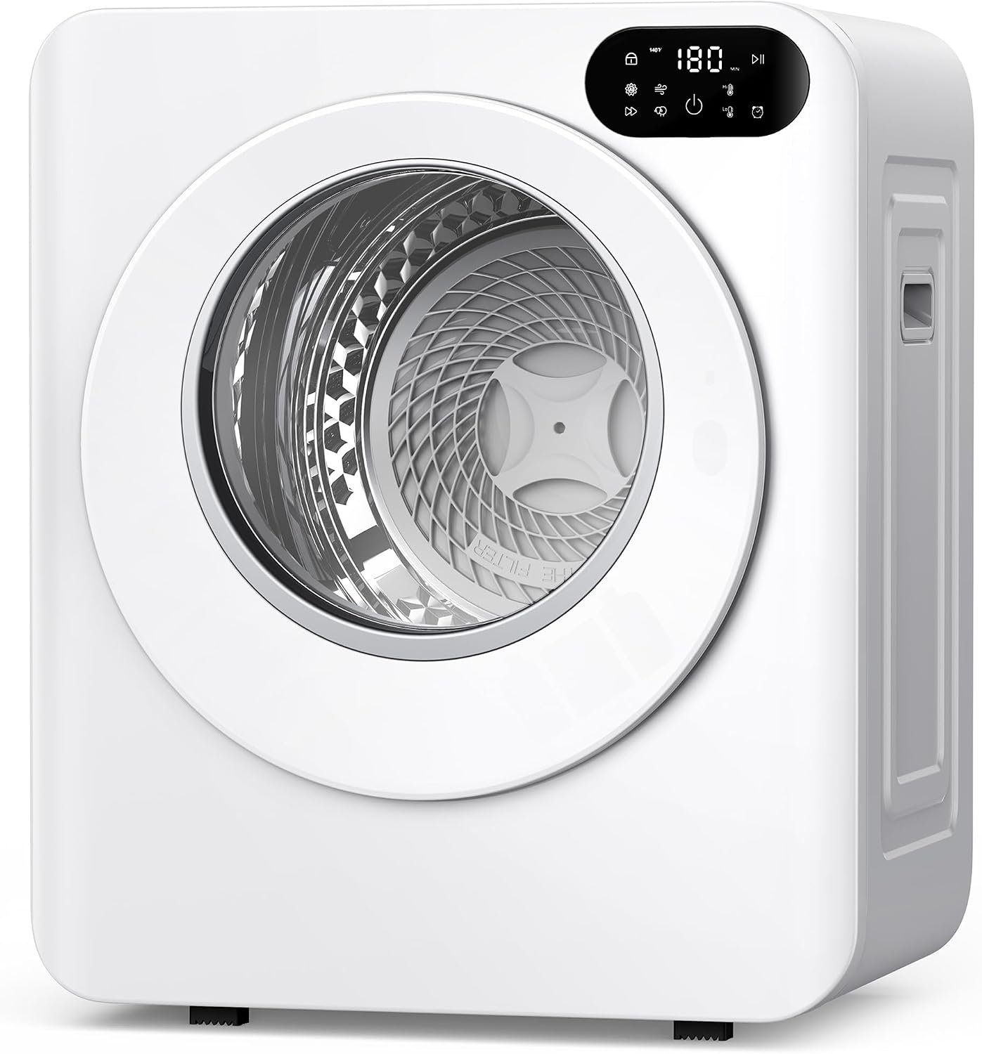 Euhomy 1.5 Cu.Ft Portable Dryer, 850W Clothes Dryer with Stainless Steel Drum, 4 Functions, LED Control Panel, 120V Portable Dryers for Laundry, Suitable for Apartments, Dorm, RVs, White