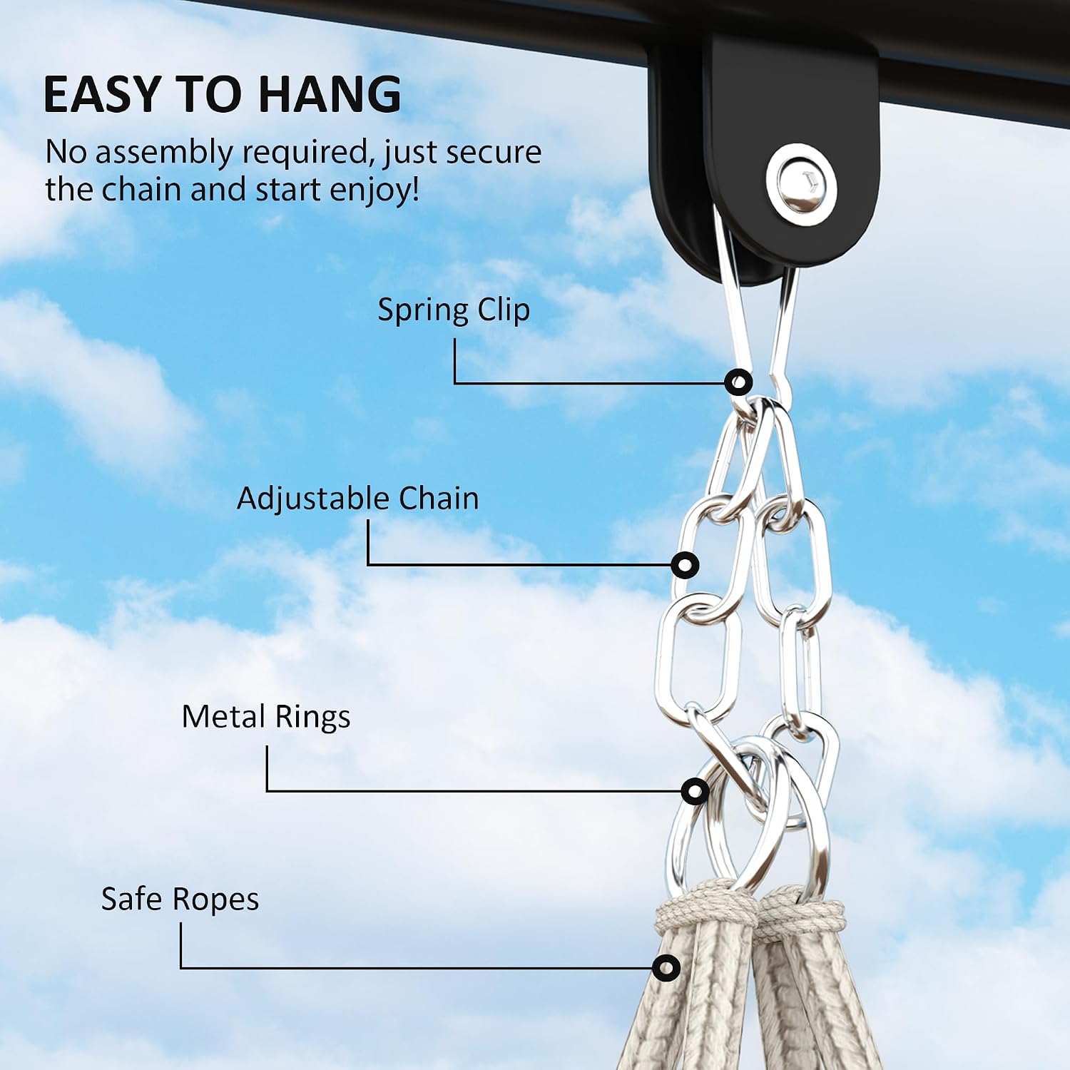 Hammock Hanging Swinging Chair, for Bedroom, Porch, Hanging Chair, Hammock Chair Swing Chair for Bedroom, Patio, Balcony,Swing Chair with Hanging, Chair for Bedroom Indoor Outdoor 31.5' W x 23.6' D