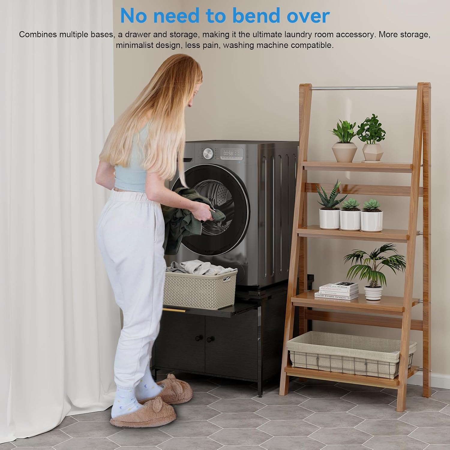 ZealWe 2 Pack Laundry Pedestal for Washer and Dryer, Heavy Duty 29' Universal Washing Machine Stand with Adjustable Feet and 4 Panel Corner, 700LBS Capacity, Fit Anti-Vibration Design, Set of 2