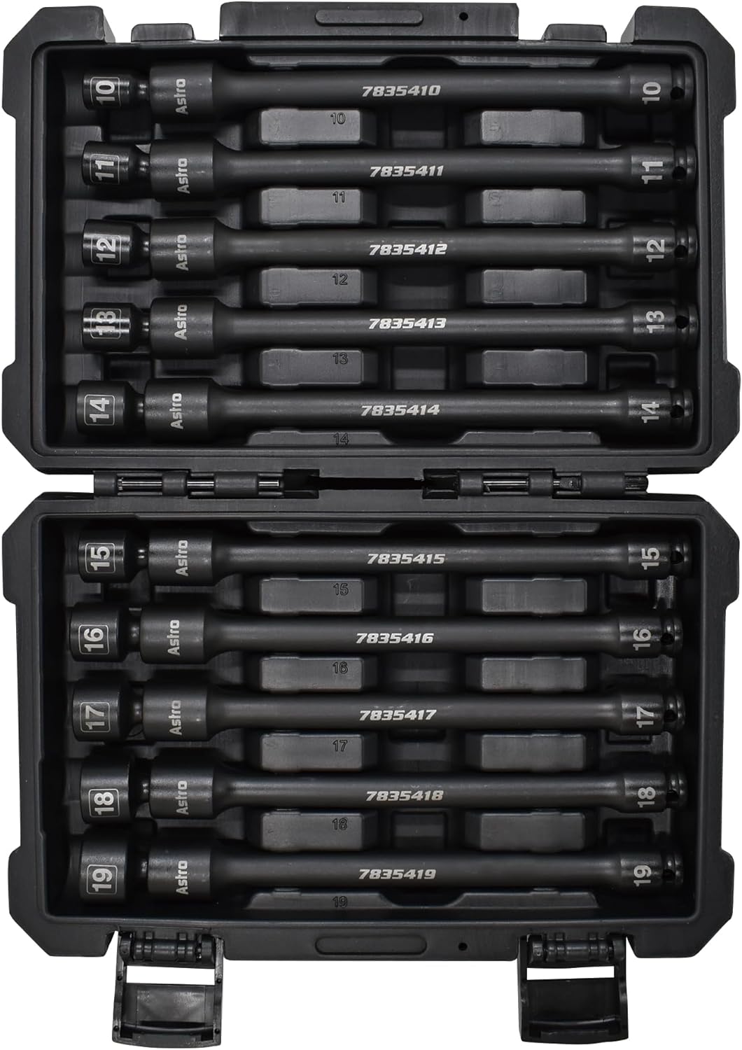 Astro Tools 78354 10-Piece 3/8' Drive 6 Point Pinless Universal Torque-Saver Impact Extension Socket Set - Metric