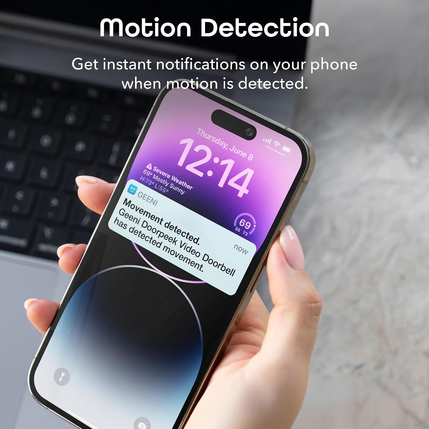 Geeni Smart Video Doorbell, 1080p HD, Motion Detection, Night Vision, Two-Way Audio, Weather-Resistant, Wired Installation, Alexa & Google Assistant Compatible, Wi-Fi Security Camera