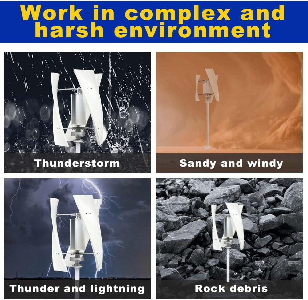 Vertical Low Noise Wind Power Generator 3000W-6000W 3 Phase 12V 24V 3 Blades Wind Generator Windmill with MPPT Controller for Home Street Lamps