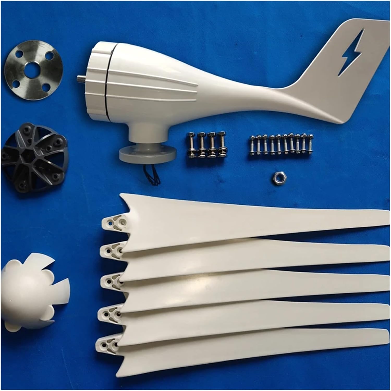 Wind Turbine Generator Kit, Windmills Wind Turbine nerator Kit 3000W 12V 24V 48V 5 Blades Home Use for Hybrid Solar Wind System(12V_3000W)