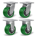 4x2 Heavy Duty Casters -Polyurethane on Aluminum Caster Wheel, Casters Set of 4 Heavy Duty with up to 3200LB Capacity- Widely Used in Tool Box,Workshop,Garage (2 Swivel &2 Rigid)