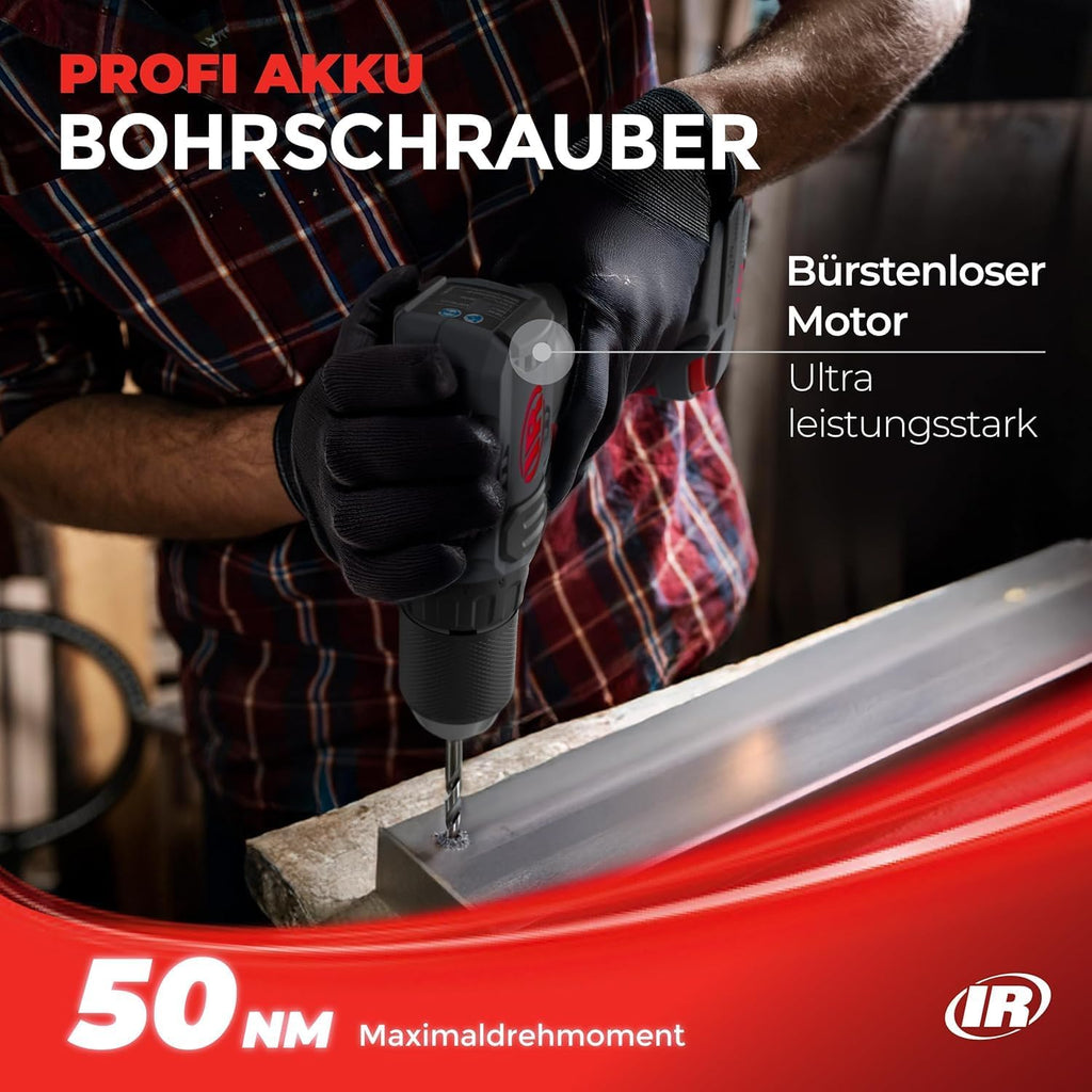 Ingersoll Rand D3141 1/2' 20V Cordless Compact Drill Driver Bare Tool, 450 in-lb Torque, Keyless Chuck, Pistol Grip