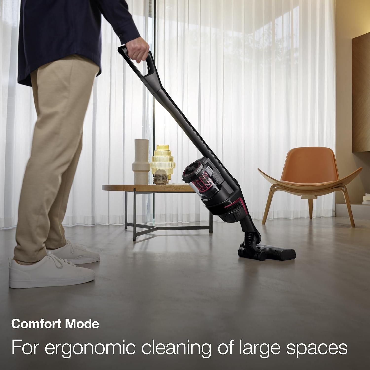 Miele Triflex HX1 Plus Self-Standing Cordless Stick Vacuum Cleaner, 60 min runtime, Obsidian Black / Red