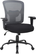 BestOffice Big & Tall Office Chair, 400 lb Capacity Mesh Desk Seating with Lumbar Support, Wide Seat, Adjustable Arms, Rolling Swivel High-Back Ergonomic Executive Task Model for Home Office, Grey