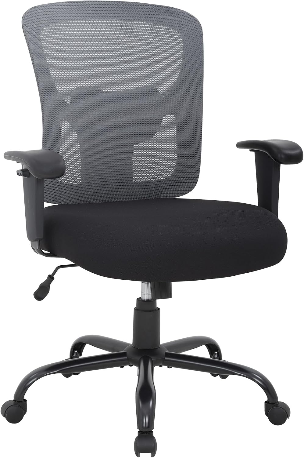 BestOffice Big & Tall Office Chair, 400 lb Capacity Mesh Desk Seating with Lumbar Support, Wide Seat, Adjustable Arms, Rolling Swivel High-Back Ergonomic Executive Task Model for Home Office, Grey